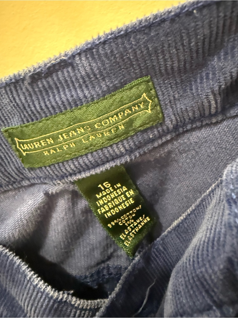 Ralph Lauren Blue Corduroy Women's Pants